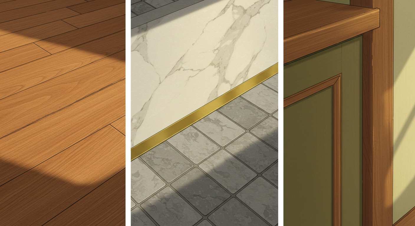 Detalhes de transição entre diferentes materiais